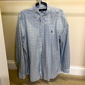 Ralph Lauren classic XL TG plaid green/ blue  button shirt